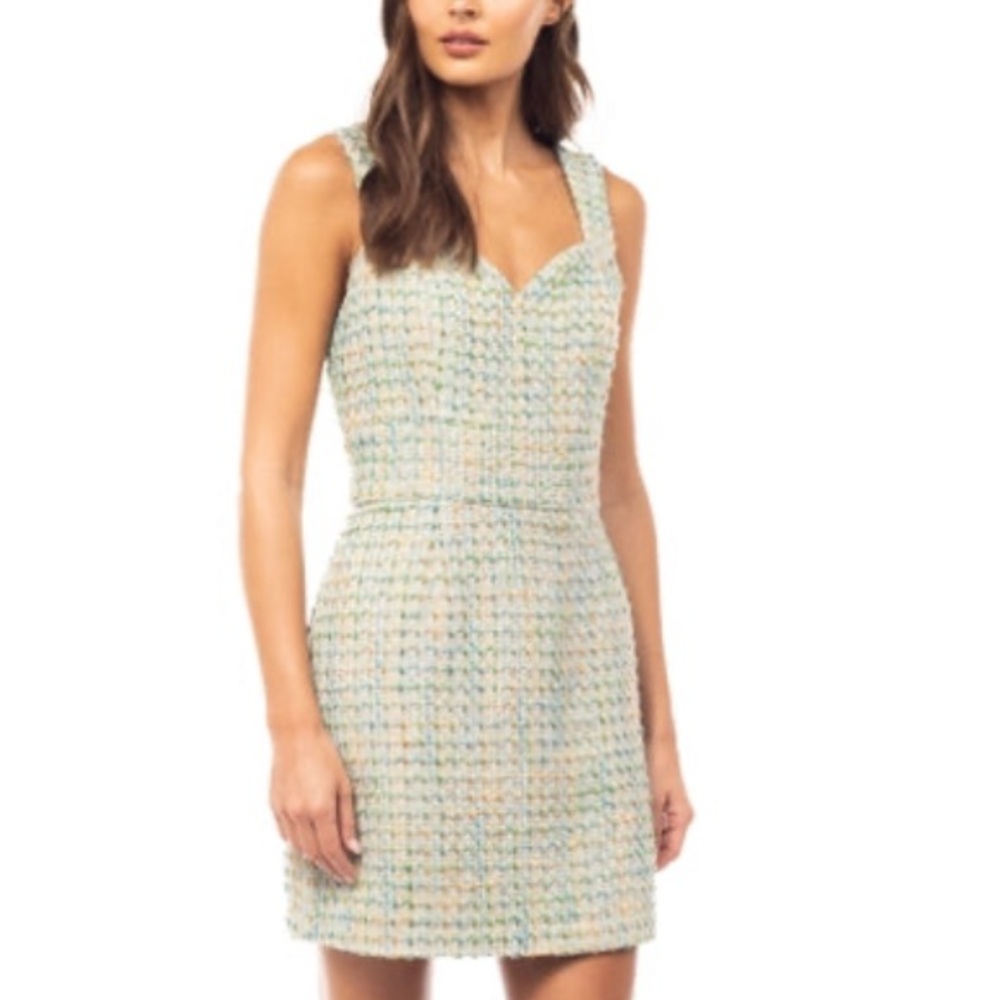 Tweed multicolor tweed mini dress